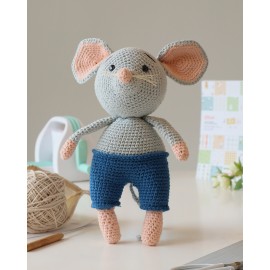 KIT DE TEJIDO CROCHET RATÓN LOLO A RO RÓ ARTESANA TALLER