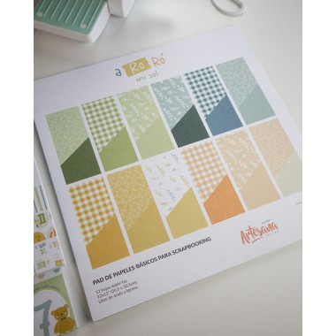 PAD DE PAPELES BASICOS 12 X 12 DOBLE FAZ A RO RÓ ARTESANA... 2