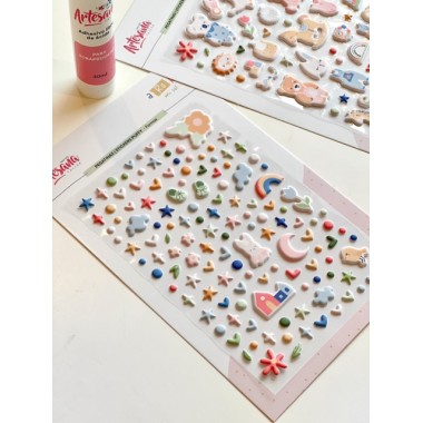 STICKERS PUFFY FORMAS A RO RÓ ARTESANA TALLER 2