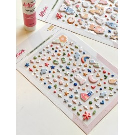 STICKERS PUFFY FORMAS A RO RÓ ARTESANA TALLER