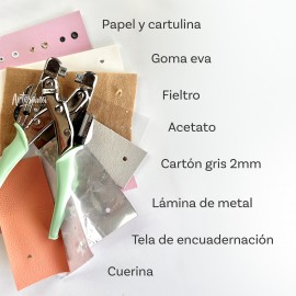 PERFORADORA Y COLOCADORA DE OJALILLOS + 150 OJALILLOS ARTESANA TALLER