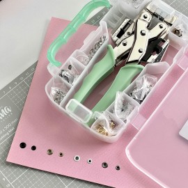 PERFORADORA Y COLOCADORA DE OJALILLOS + 150 OJALILLOS ARTESANA TALLER