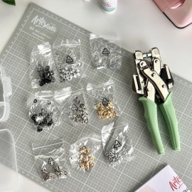 PERFORADORA Y COLOCADORA DE OJALILLOS + 150 OJALILLOS ARTESANA TALLER